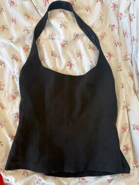 Black Zara Halter Neck Corset Top